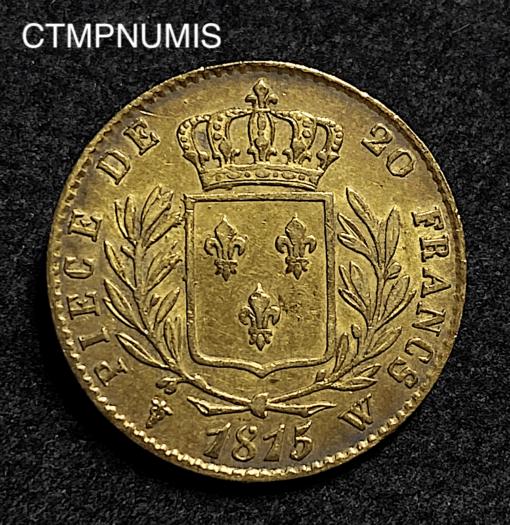 ,MONNAIE,20,FRANCS,OR,LOUIS,XVIII,1815,W,LILLE,