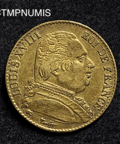 ,MONNAIE,20,FRANCS,OR,LOUIS,XVIII,1815,W,LILLE,