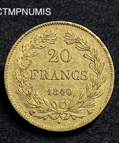 ,MONNAIE,20,FRANCS,OR,LOUIS,PHILIPPE,1840,
