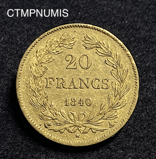 ,MONNAIE,20,FRANCS,OR,LOUIS,PHILIPPE,1840,
