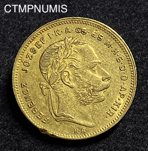 ,MONNAIE,HONGRIE,20,FRANCS,8,FORINT,OR,1876,