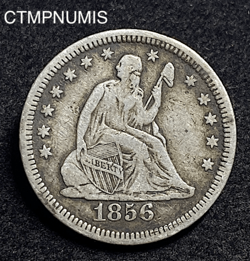 ,MONNAIE,ETATS,UNIS,QUARTER,1/4,DOLLAR ,ARGENT,1856,
