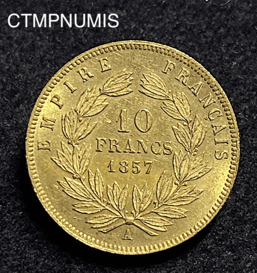 ,MONNAIE,EMPIRE,10,FRANCS,OR,NAPOLEON,1857,