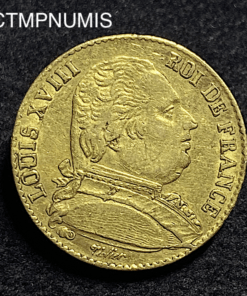 ,MONNAIE,20,FRANCS,OR,LOUIS,XVIII,1814,BAYONNE,