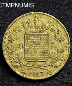 ,MONNAIE,20,FRANCS,OR,LOUIS,XVIII,1817,PERPIGNAN,