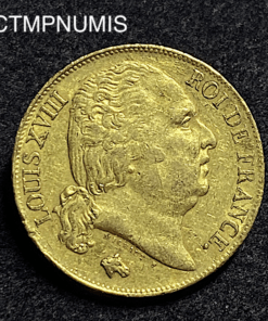 ,MONNAIE,20,FRANCS,OR,LOUIS,XVIII,1817,PERPIGNAN,