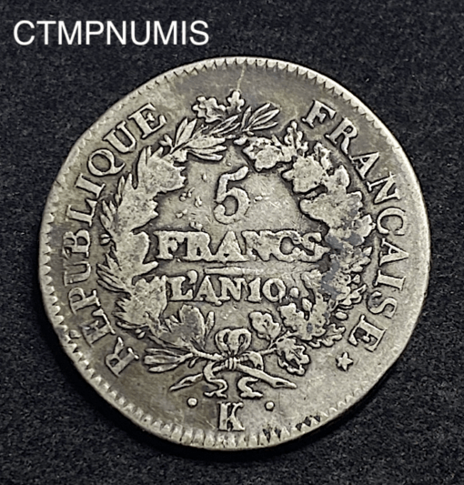 ,MONNAIE,REVOLUTION,5,FRANCS,AN,10,BORDEAUX,