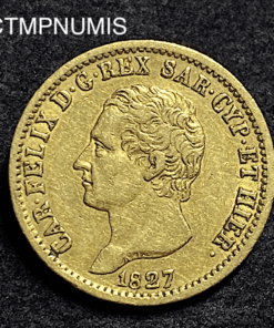 ,MONNAIE,ITALIE,20,LIRE,OR,1827,TURIN,