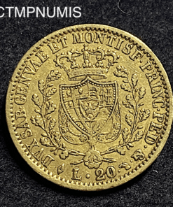 ,MONNAIE,ITALIE,20,LIRE,OR,1827,TURIN,