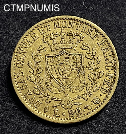 ,MONNAIE,ITALIE,20,LIRE,OR,1827,TURIN,