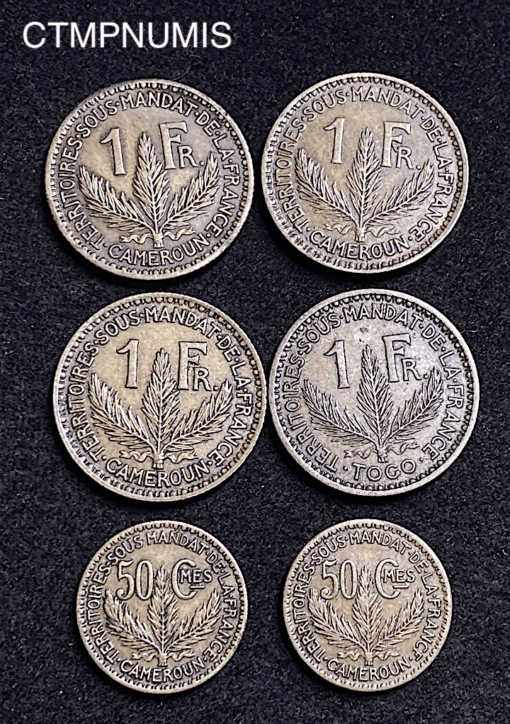 ,MONNAIE,COLONIE,1,FRANC,TOGO,CAMEROUN,
