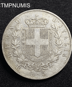 ,MONNAIE,ITALIE,5,LIRE,ARGENT,1878,ROME,