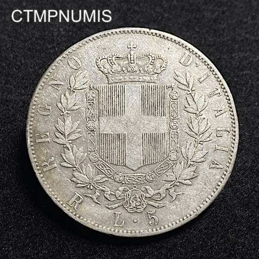 ,MONNAIE,ITALIE,5,LIRE,ARGENT,1878,ROME,