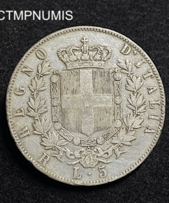 ,MONNAIE,ITALIE,5,LIRE,ARGENT,1875,ROME,