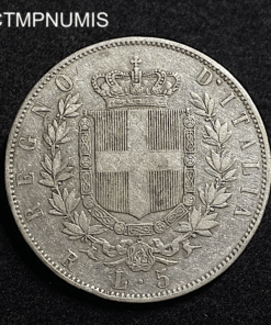 ,MONNAIE,ITALIE,5,LIRE,ARGENT,1875,PETIT,R,ROME,