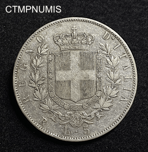 ,MONNAIE,ITALIE,5,LIRE,ARGENT,1875,PETIT,R,ROME,