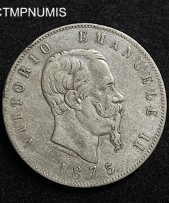 ,MONNAIE,ITALIE,5,LIRE,ARGENT,1875,PETIT,R,ROME