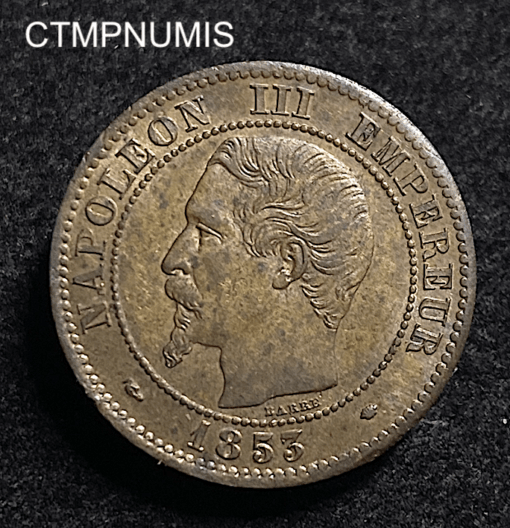 ,MONNAIE,2,CENTMES,NAPOLEON,III,1853,MA,MARSEILLE,