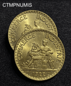 ,MONNAIE,2,FRANCS,DOMARD,1922,OUVERT,FERME,