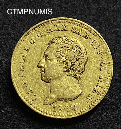 ,MONNAIE,ITALIE,40,LIRE,OR,1822,TURIN,