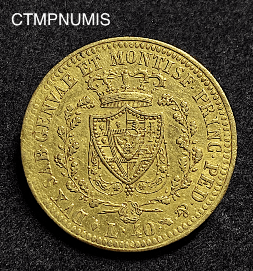 ,MONNAIE,ITALIE,40,LIRE,OR,1822,TURIN,