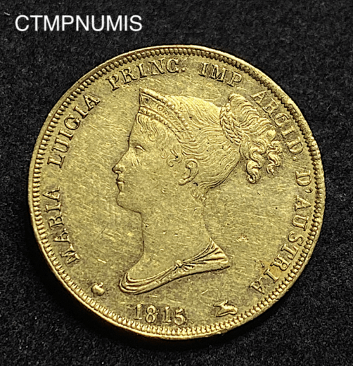,MONNAIE,ITALIE,40,LIRE,OR,MARIE,LOUISE,1815,PARME,