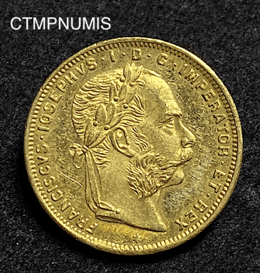 ,MONNAIE,AUTRICHE,20,FRANCS,8,FLORIN,OR,1889,