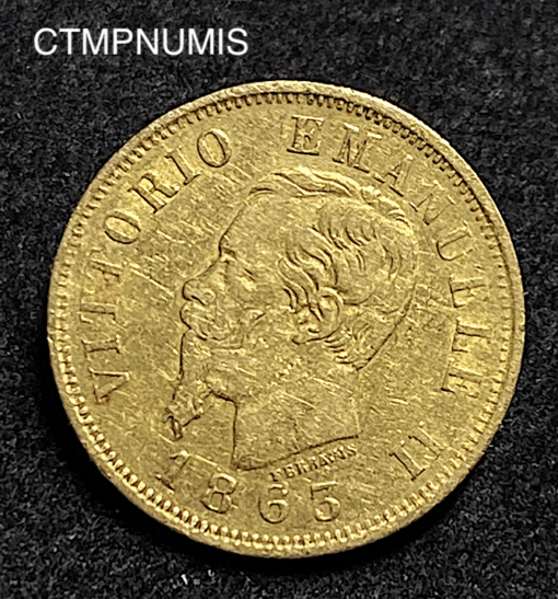,MONNAIE,ITALIE,10,LIRE,OR,1863,TURIN,