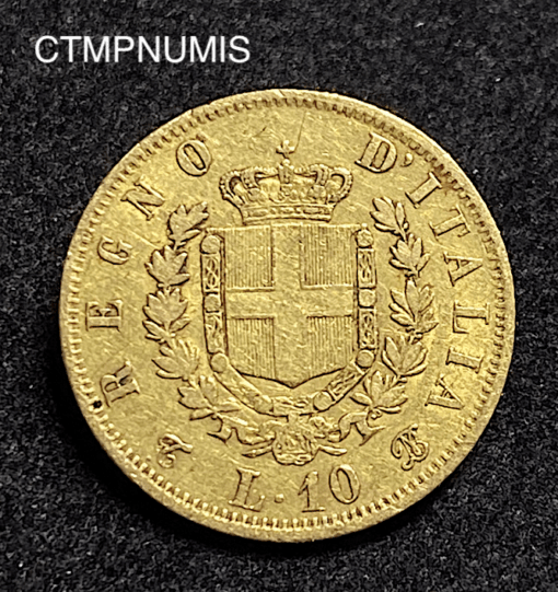 ,MONNAIE,ITALIE,10,LIRE,OR,1863,TURIN,