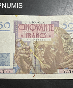 ,BILLET,50,FRANCS,LE,VERRIER,7,6,1951,