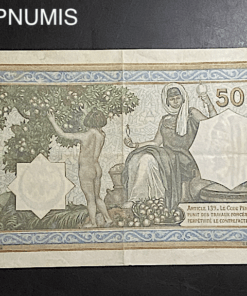,BILLET,ALGERIE,COLONIE,50,FRANCS,3,9,1920,