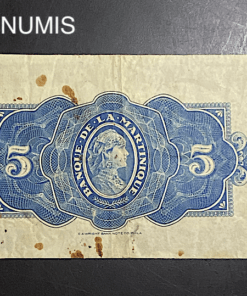 ,BILLET,BANQUE,MARTINIQUE,1942,5,FRANCS,