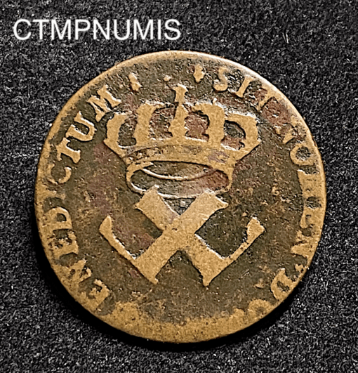 ,MONNAIE,COLONIE,CANADA,LOUISIANE,9,DENIERS,LOUIS,XV,1722,LA,ROCHELLE,