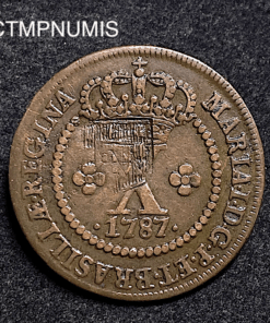 ,MONNAIE,BRESIL,10,REIS,1787,MARIE,CONTREMARQUE,