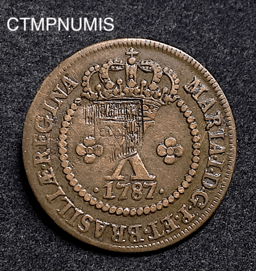 ,MONNAIE,BRESIL,10,REIS,1787,MARIE,CONTREMARQUE,