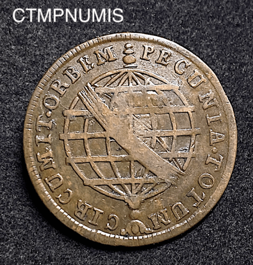 ,MONNAIE,BRESIL,10,REIS,1787,MARIE,CONTREMARQUE,