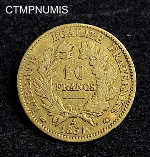 ,MONNAIE,10,FRANCS,OR,CERES,1851,