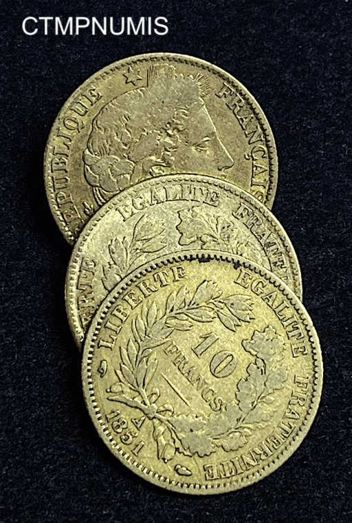 ,MONNAIE,10,FRANCS,OR,CERES,1851,