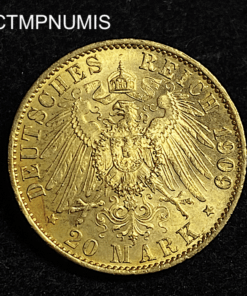 ,MONNAIE,ALLEMAGNE,20,MARK,OR,PRUSSE,1909,