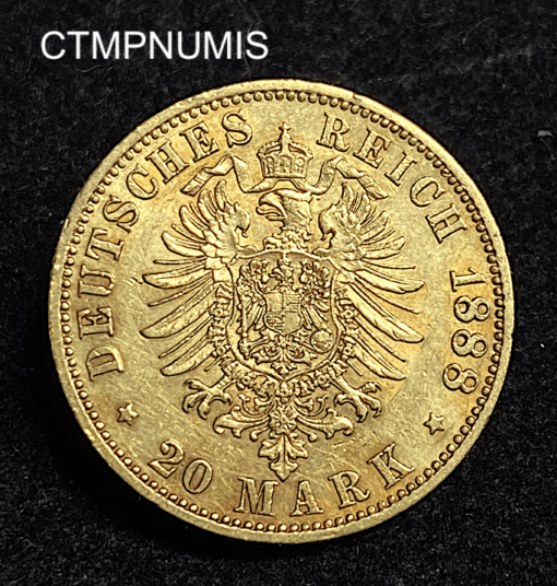 ,MONNAIE,ALLEMAGNE,PRUSSE,20,MARK,OR,1888,