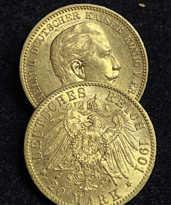 ,MONNAIE,ALLEMAGNE,PRUSSE,20,MARK,OR,1901,