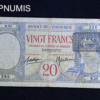 ,BILLET,20,FRANCS,DJIBOUTI,1936,SURCHARGE,BIC,