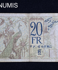 ,BILLET,20,FRANCS,DJIBOUTI,1936,SURCHARGE,BIC,