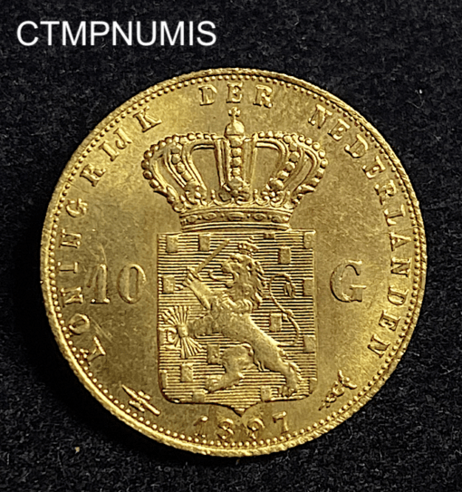 ,MONNAIE,PAYS,BAS,10,GULDEN,OR,1897,