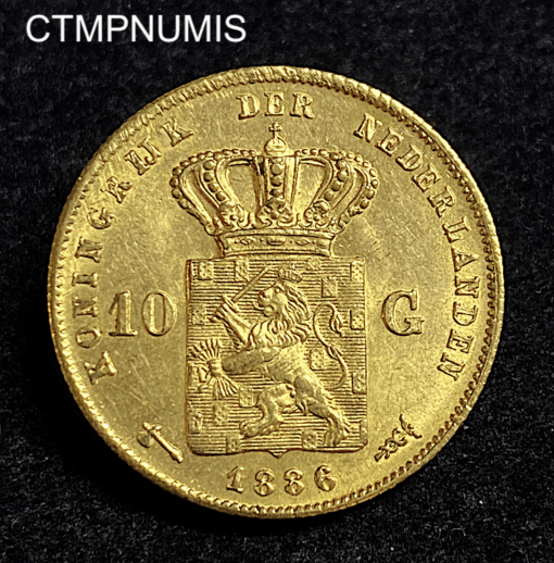 ,MONNAIE,PAYS,BAS,10,GULDEN,OR,1886,