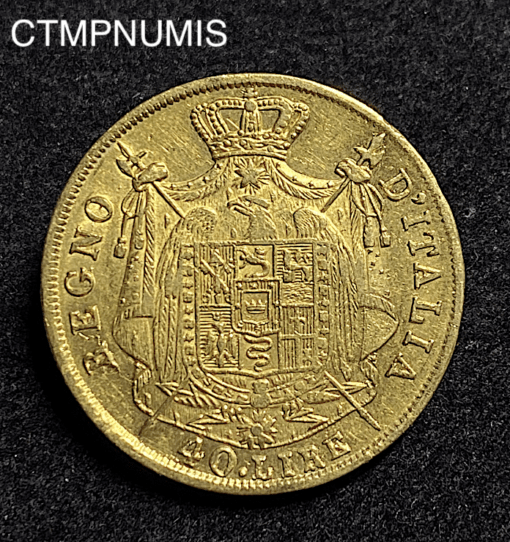 ,MONNAIE,ITALIE,40,LIRE,OR,NAPOLEON,1810,M,MILAN,