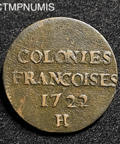 ,MONNAIE,CANDA,LOUISIANE,COLONIE,9,DENIERS,1722,LA,ROCHELLE,