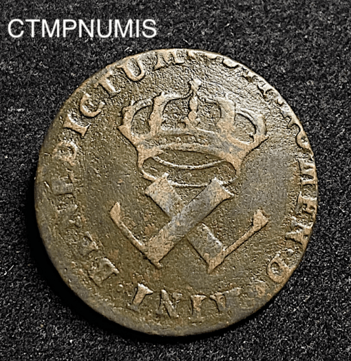 ,MONNAIE,CANADA,LOUISIANE,COLONIE,9,DENIERS,1722,LA,ROCHELLE,