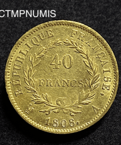 ,MONNAIE,40,FRANCS,OR,NAPOLEON,1808,EMPEREUR,