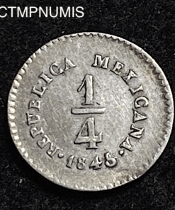 ,MONNAIE,MEXIQUE,1/4,REAL,ARGENT,1845,POTOSI,